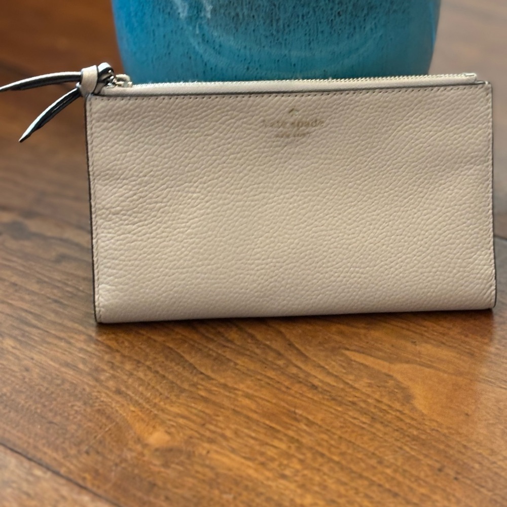 Kate Spade Cream Clutch Pebbled Leather